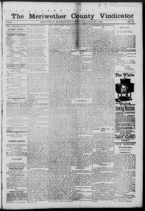 The Meriwether County vindicator, 1878 August 9