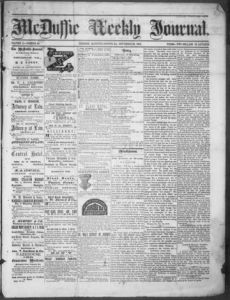 McDuffie weekly journal, 1872 November 20