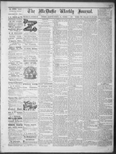 McDuffie weekly journal, 1873 October 1