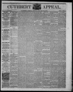 Cuthbert weekly appeal, 1871 January 20