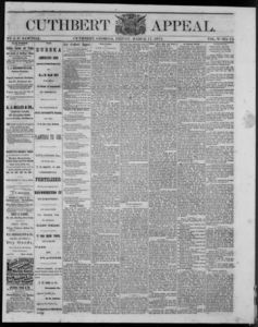 Cuthbert weekly appeal, 1871 March 17