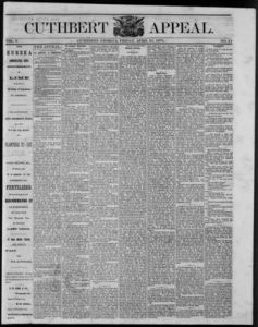 Cuthbert weekly appeal, 1871 April 21