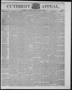 Cuthbert weekly appeal, 1871 April 28