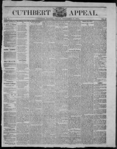 Cuthbert weekly appeal, 1871 November 17