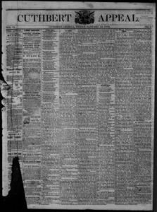 Cuthbert weekly appeal, 1872 January 12