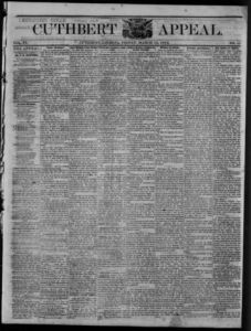 Cuthbert weekly appeal, 1872 March 15