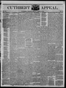 Cuthbert weekly appeal, 1872 April 5
