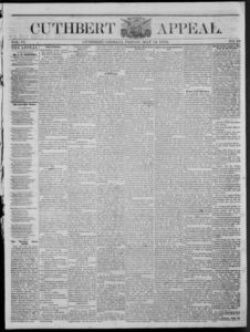 Cuthbert weekly appeal, 1872 May 10