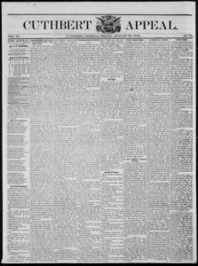 Cuthbert weekly appeal, 1872 August 30