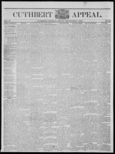 Cuthbert weekly appeal, 1872 September 6