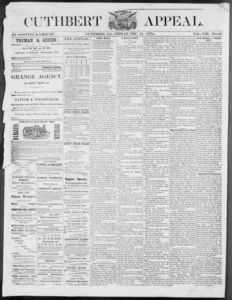 Cuthbert weekly appeal, 1874 December 11