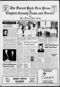 The Forest Park free press and Clayton County news and farmer and the Forest Park news, 1968 July 11