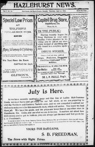 Hazlehurst news, 1909 July 15