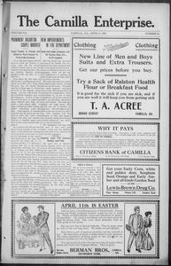 The Camilla enterprise, 1909 April 9