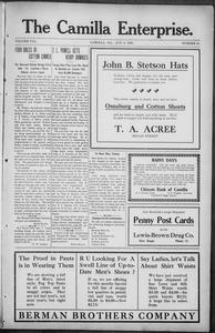 The Camilla enterprise, 1909 August 6