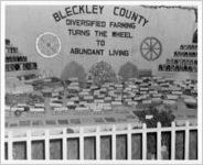 Photograph of the Bleckley County exhibit at the Georgia State Fair, Macon, Bibb County, Georgia 1951