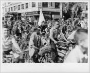 Photograph of a Bicycle Safety parade at the Georgia State Fair, Macon, Bibb County, Georgia, 1958