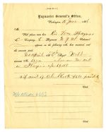 Paymaster General Form Number 2, Paymaster General's Office, Washington, D. C., (Union)