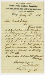 Letter, request pay for "colored" soldier