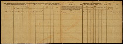 Muster and Pay Roll, Co E 47th GA Regiment Volunteers (Hospital Department), package 2-C, 2; item(s) 3052