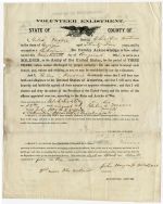 Giles Moore enlistment agreement in the Union army, 1863 August 19