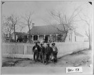 [Photograph of Barnes family in front of their home, Baldwin county, Georgia, ca. 1900-1939?]