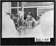 [Photograph of Oliver Odom speaking at rally in support of the farm strike, Statesboro, Bulloch County, Georgia, 1977 Nov. 4]
