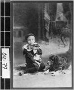 [Photograph of Ernie Adamson with his Saint Bernard, Bismarck, Carrollton, Carroll County, Georgia, ca. 1900]