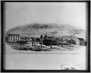 GENERAL SHERMAN'S ADVANCE - VIEW OF THE MILITARY COLLEGE NEAR MARIETTA, GEORGIA. - (SKETCHED BY THEODORE R>DAVIS.)