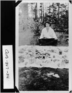 [Photograph of Tullis Louise Fishback at a picnic, Cobb County, Georgia, ca. 1920]