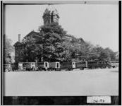 [Photograph of several school buses, Newnan, Coweta County, Georgia, ca. 1938]