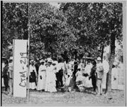[Stereograph of African-Americans gathered for a picnic, Savannah, Chatham County, Georgia, 1878]