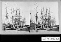 [Albumen print of sailing ships loading cotton along the wharf, Savannah, Chatham County, Georgia, ca. 1880]