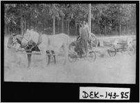 [Postcard of Grady Morgan with a portable sawmill, DeKalb County, Georgia, 192-]