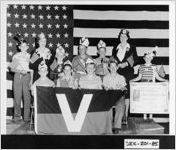 [Photograph of Victory Flag awarded to Avondale Estates Elementary School, Avondale Estates, DeKalb County, Georgia, 1945]