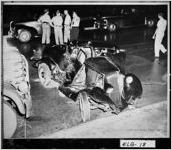 [Photograph of Quentin M. Gehrke's car that hit a transport truck, Elberton, Elbert County, Georgia, 1952 Aug. 31]
