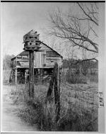 [Photograph of barn and birdhouse on abandoned farm, Emanuel County, Georgia, between 1960 and 1969]