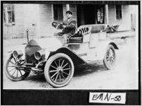 [Photograph of Charlie Cheatham sitting in possibly one of the first automobiles in town, Swainsboro, Emanuel County, Georgia, 1910]
