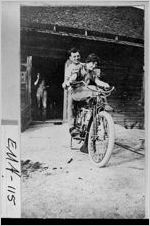[Photograph of motorcycle riders at McKinney's Pond, Emanuel County, Georgia, not after 1920]