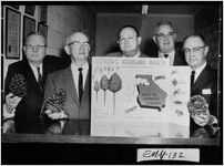 [Photograph of a group of bankers interested in promoting the forest industry in Emanuel County, Swainsboro, Emanuel County, Georgia, 1952]