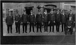 [Photograph of firemen, including Fire Chief Albert Sharp, Rome, Floyd County, Georgia, ca. 1916]