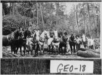[Photograph of men clearing trees with team of horses, Georgia]