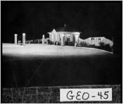 [Photograph of service station at night, Georgia]