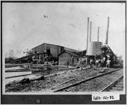 [Photograph of Jesse L. Widener and others in front of sawmill, Georgia, ca. 1910-1920]