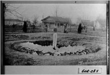 [Photograph of two women standing in front of the Calhoun Woman's Club cabin, Calhoun, Gordon County, Georgia, 1910]