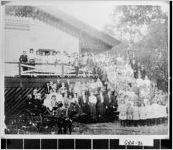 [Photograph of a group of people posing outside the Depot, Whigham, Grady County, Georgia, between 1895 and 1900]
