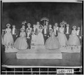 [Photograph of a group of young people posing in a Tom Thumb wedding, Greensboro, Greene County, Georgia, 1957 May]