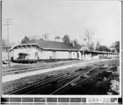 [Photograph of the exterior of Union Depot, Union Point, Greene County, Georgia, 1958 Feb. 22]