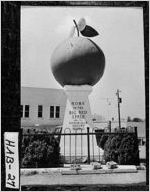 [Photograph of "Home of the Big Red Apple" monument in downtown area, Cornelia, Habersham County, not before 1925]