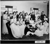 [Photograph of students drinking tea with school director, Tallulah Falls, Habersham County, Georgia, spring 1946]